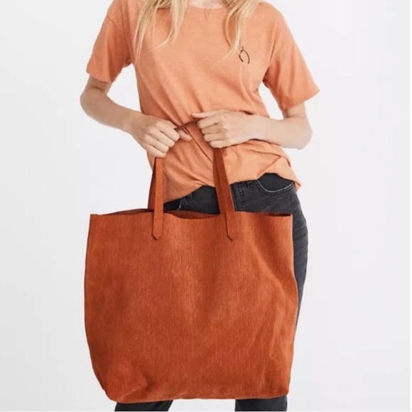 Madewell Transport tote “corduroy” suede burnt orange - Picture 1 of 16